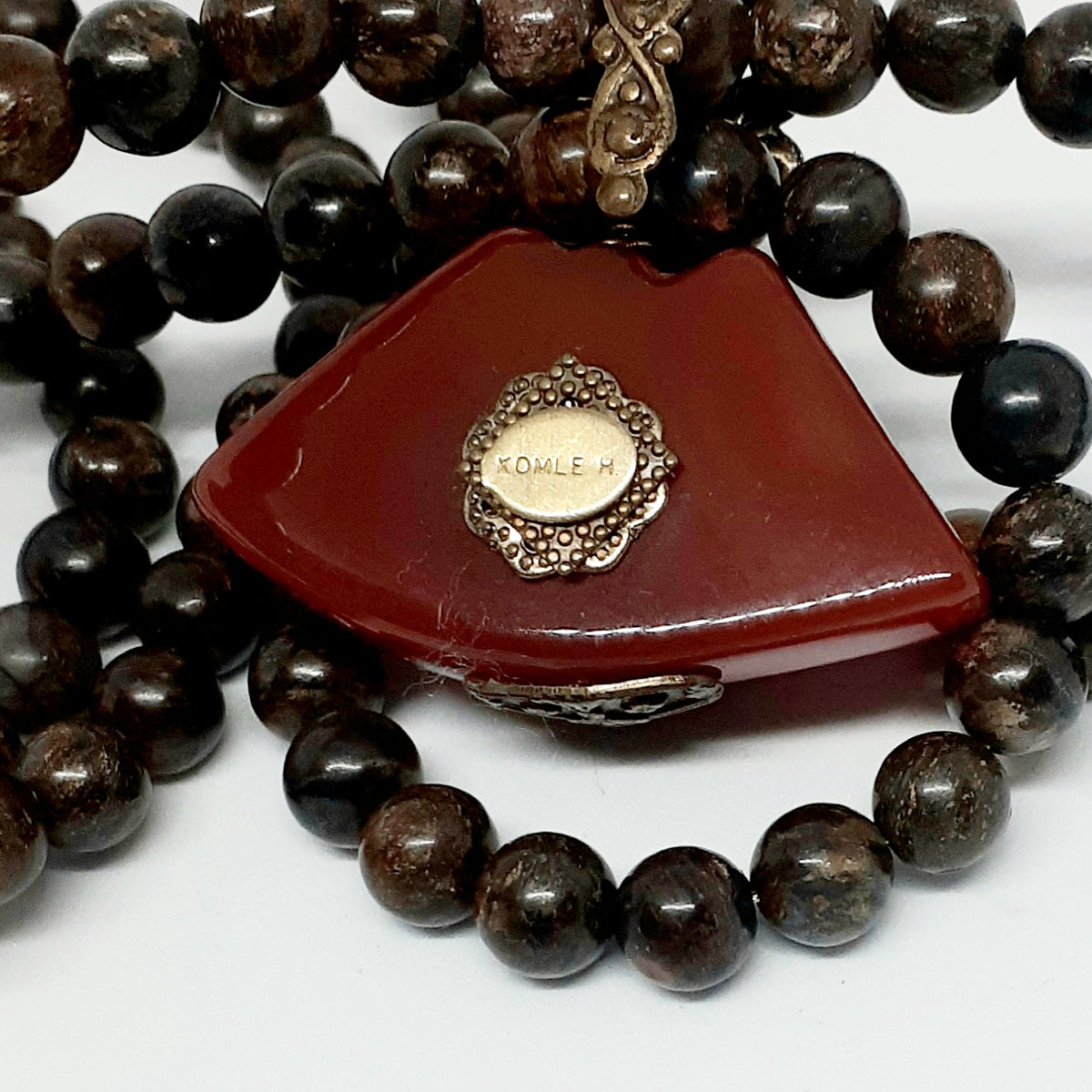 Brown Double Stranded Gemstone Necklace from Shikapii