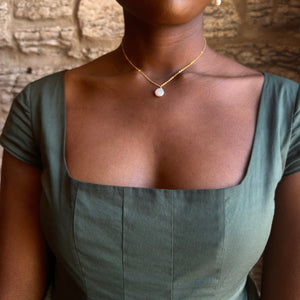 Pearl Coin Drop Necklace, Dainty Pearl Necklace, Freshwater Necklace, Pearl Choker Necklace, Bridesmaids Gift, Gift For Her.