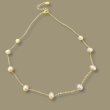 Multiple Pearl Necklace, Dainty Minimalist Pearls Choker, Bridesmaids Wedding Necklace, Birthday Gift For Her, Valentine's Gift, Round Pearls