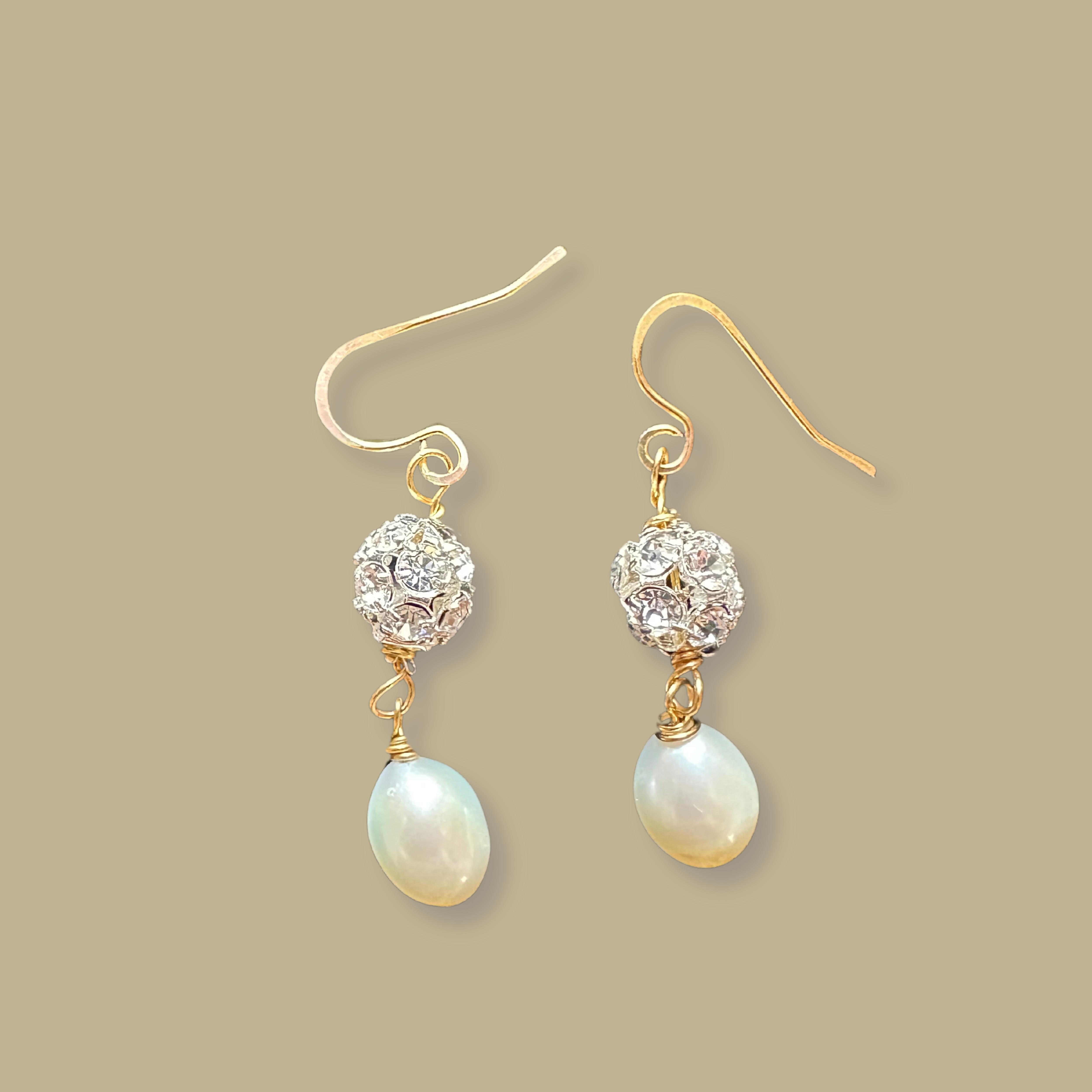 Freshwater Pearl Drop Earrings, 2 Tier Earrings (Style B), Bridal Pearl Earrings, 24K Plated Dangle Earrings, Wedding Earrings, Bridesmaids Gifts
