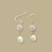 Freshwater Pearl Drop Earrings, 2 Tier Earrings (Style B), Bridal Pearl Earrings, 24K Plated Dangle Earrings, Wedding Earrings, Bridesmaids Gifts