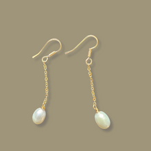 Freshwater Pearl Dangle Drop Earrings, Bridal Pearl Earrings, 24K Plated Dangle Earrings, Wedding Earrings, Bridesmaid Gift, Gift For Her