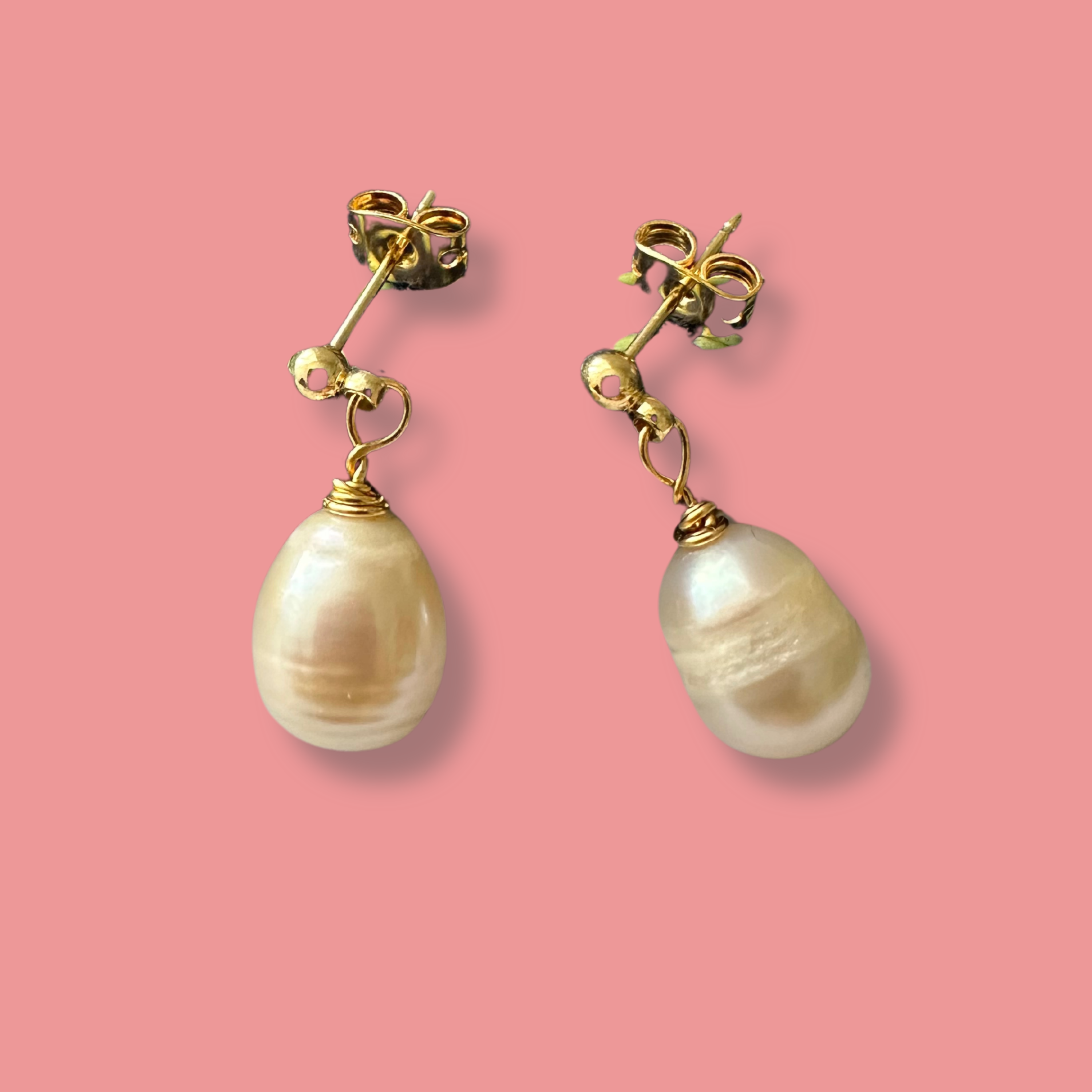 Freshwater  Pearl Drop Earrings, 1 Tier Earrings, Bridal Pearl Earrings, 24K Plated Dangle Earrings, Wedding Earrings, Bridesmaids Gifts