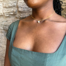 Tiny Oval Pearl Drop Necklace, Dainty Pearl Necklace, Freshwater Necklace, Pearl Choker Necklace, Bridesmaids Gift, Gift For Her.