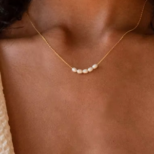 Minimalist Pearl Bead Necklace, Choker Necklace, Bridesmaid Wedding Necklace, Dainty Pearl Necklace, Freshwater Pearl Necklace, Gift For Her.
