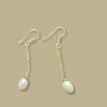 Freshwater Pearl Dangle Drop Earrings, Bridal Pearl Earrings, 24K Plated Dangle Earrings, Wedding Earrings, Bridesmaid Gift, Gift For Her