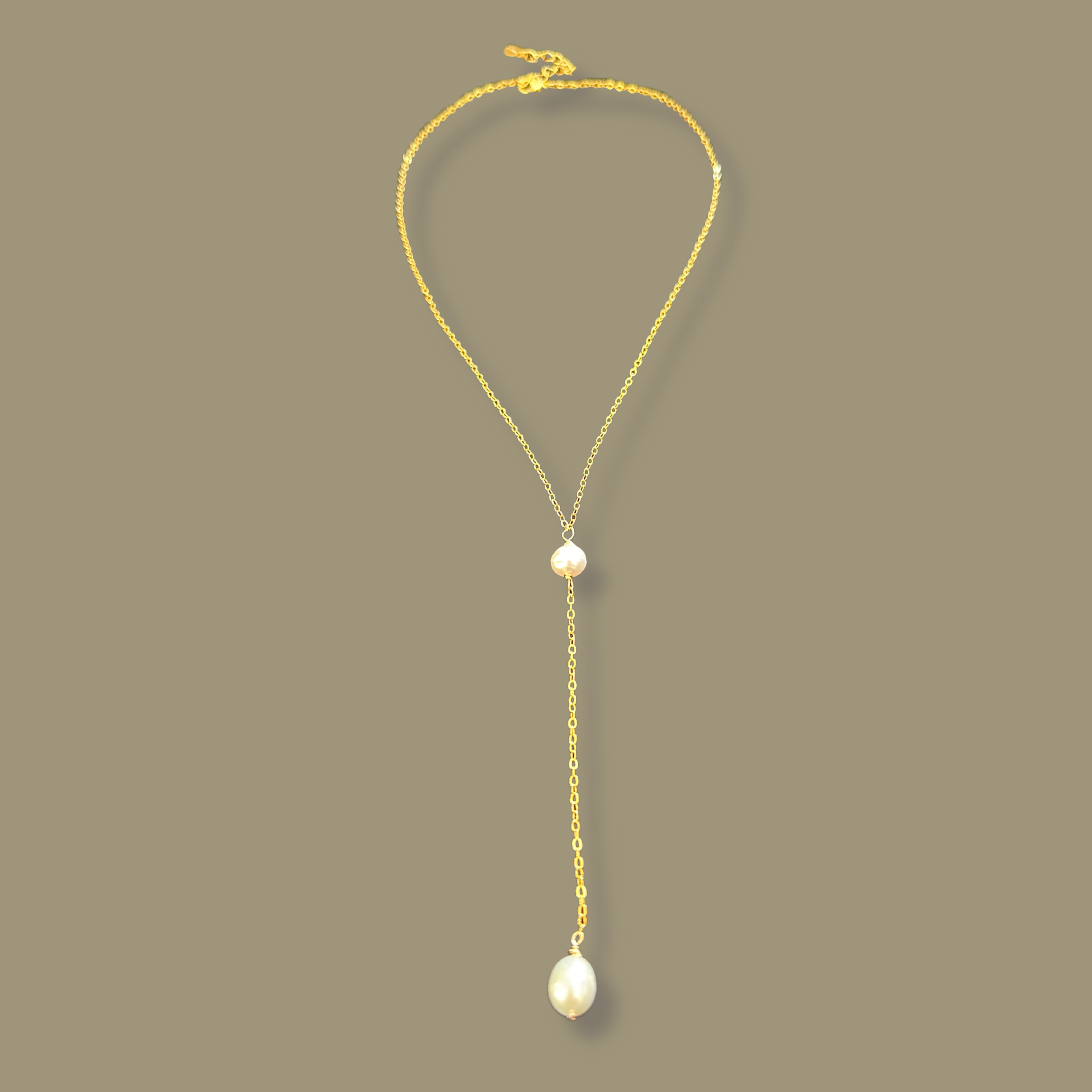 Dainty Pearl Drop Necklace, Minimalist Pearl Gold Chain Lariat, Wedding Necklace, Bridesmaids Gift, Elegant Wedding Necklace, Gift For Her