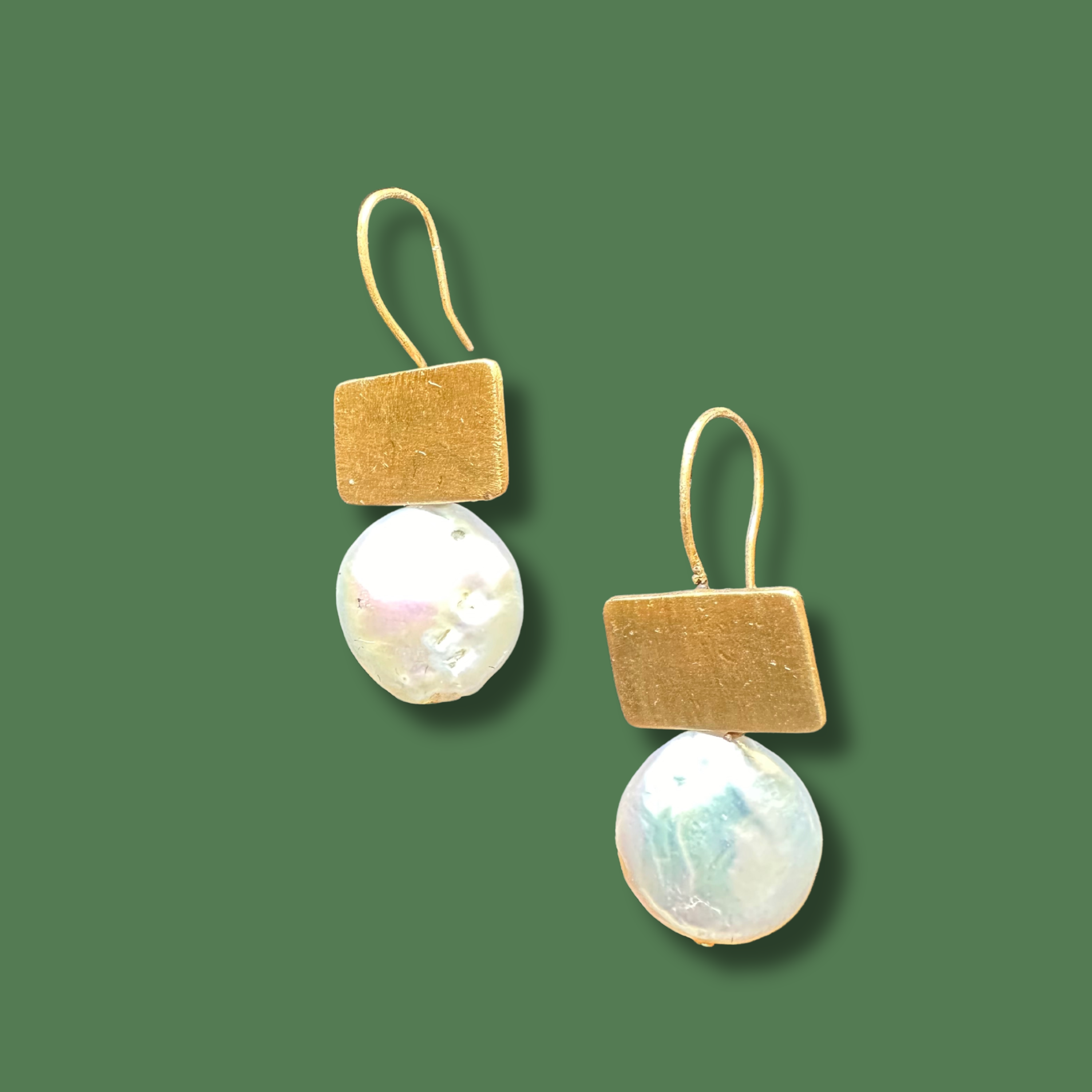 Freshwater Coin Pearl Drop Earrings Earrings, Bridal Pearl Earrings, 24K Plated Dangle Earrings, Wedding Earrings, Bridesmaid Gift, Wedding Gift