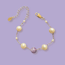 Amethyst Gemstone & Swarovski Pearls Adjustable Bracelet For Her, 61/2-81/2 Inches. .