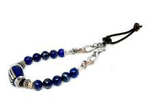 Lapis Stainless Steel Beaded Bracelet