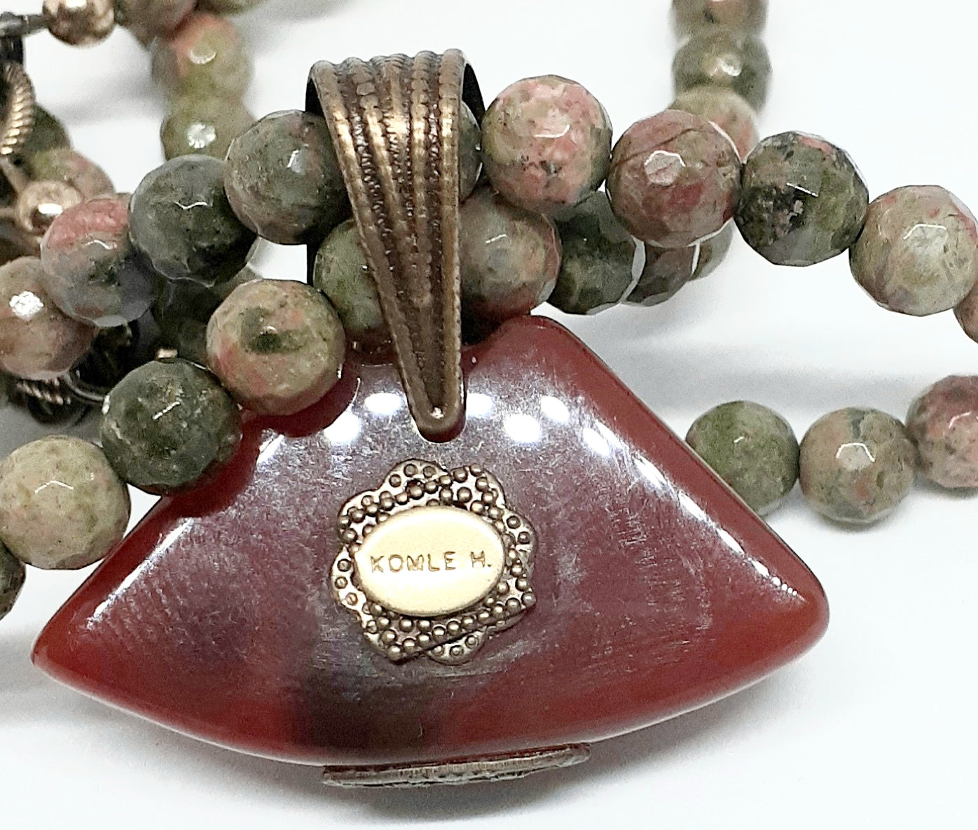 Unakite Double Stranded Statement Necklace