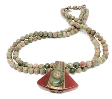Unakite Double Stranded Statement Necklace