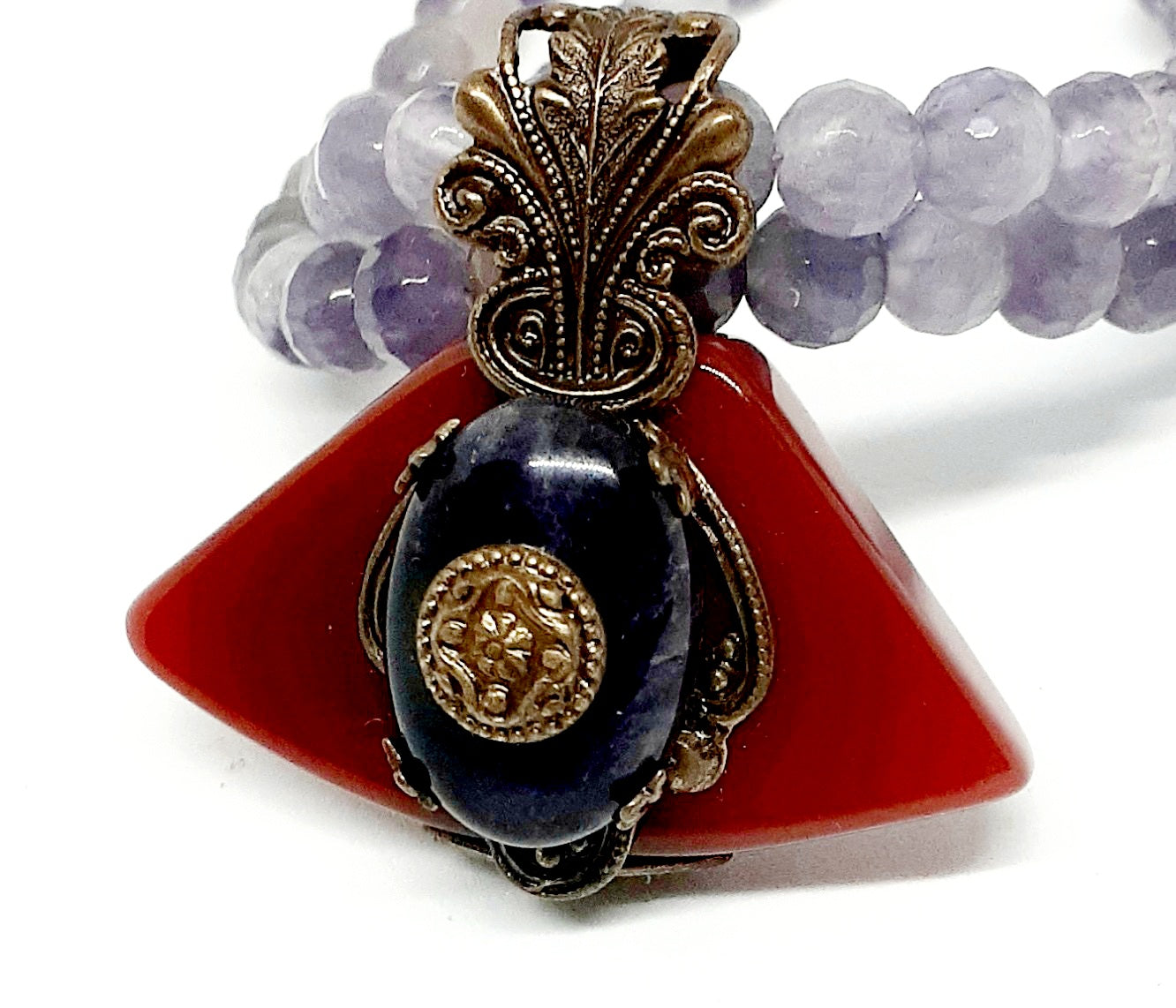 Amethyst Double Stranded Purple Necklace