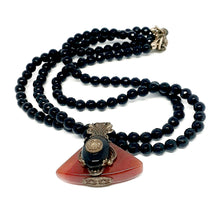 Black Beaded Statement Necklace