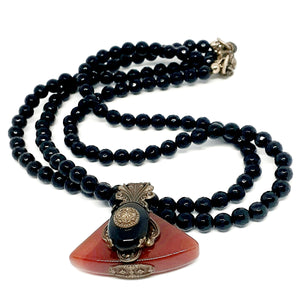 Black Beaded Statement Necklace