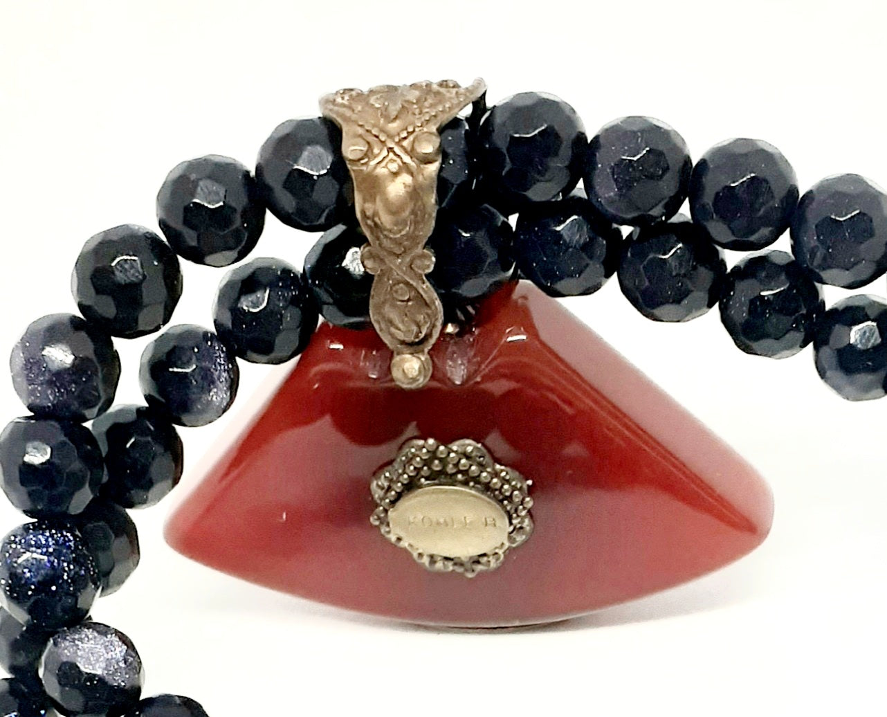 Blue Double Stranded Statement Necklace