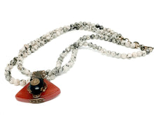 Double Stranded Light Snowflake Obsidian Necklace