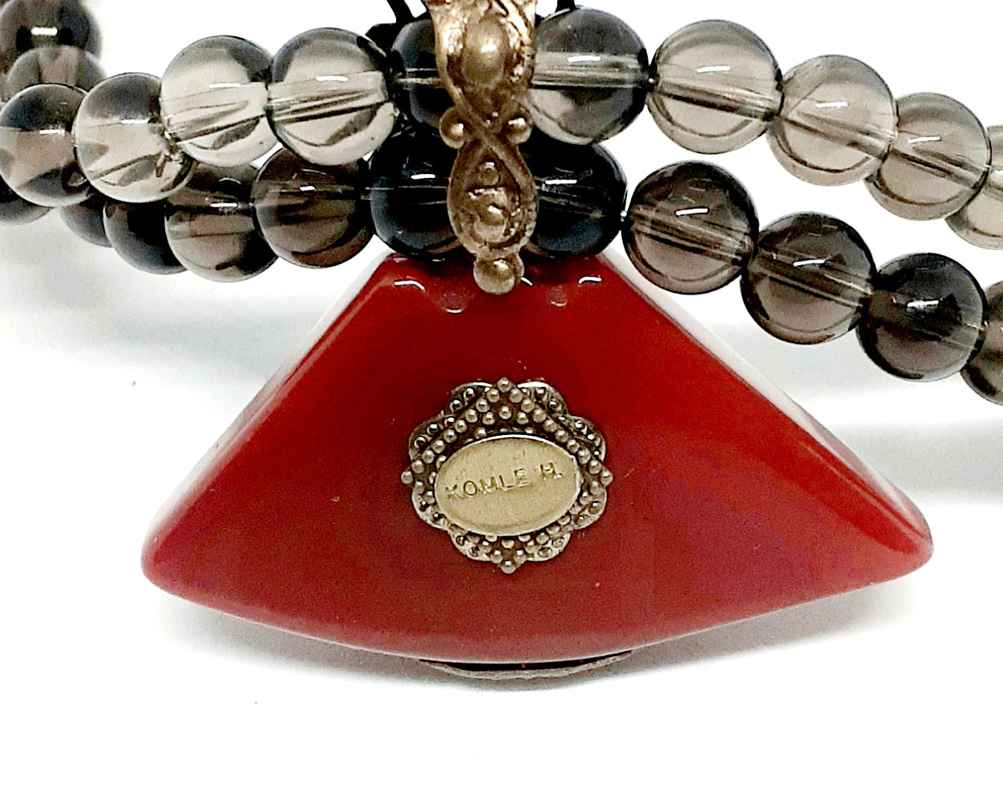 Double Stranded Smoky Quartz Beaded Necklace