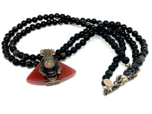 Gold Double Stranded Obsidian Necklace