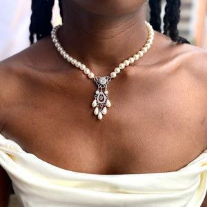 Angelina Pearl and Cubic Zirconia Necklace