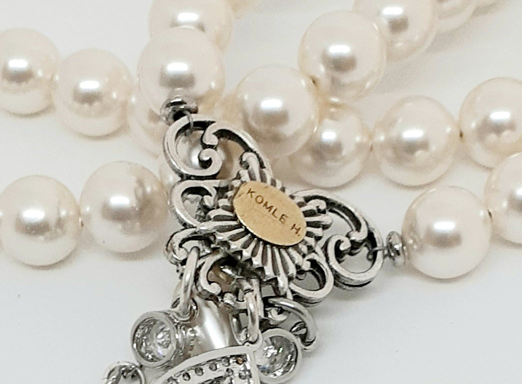 Angelina Pearl and Cubic Zirconia Necklace