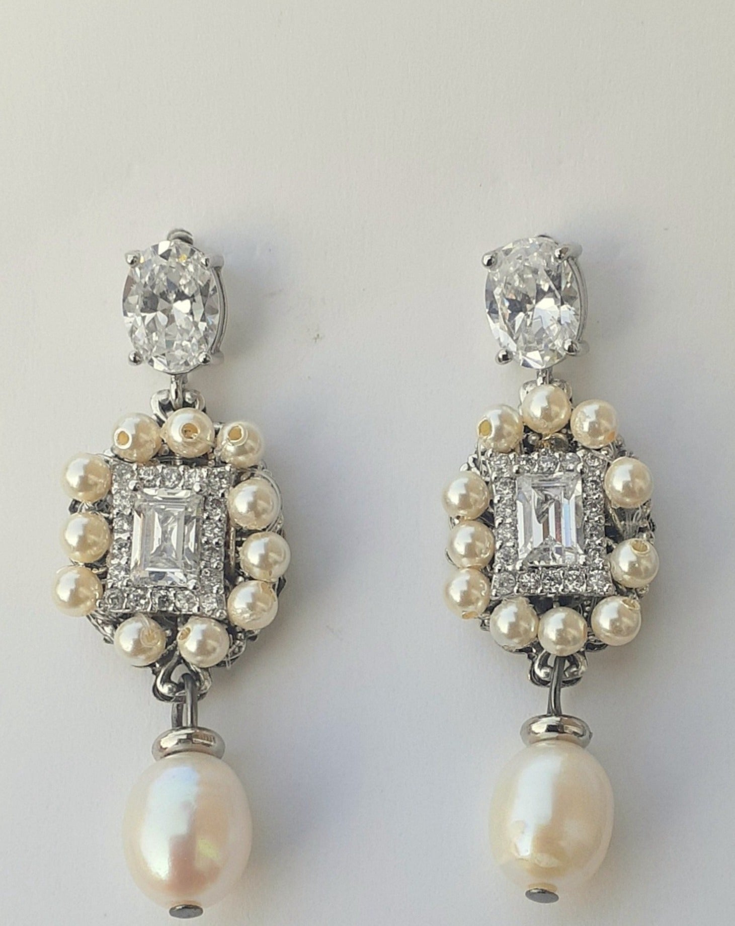 Anya Pearl Drop and Cubic Zirconia Earrings