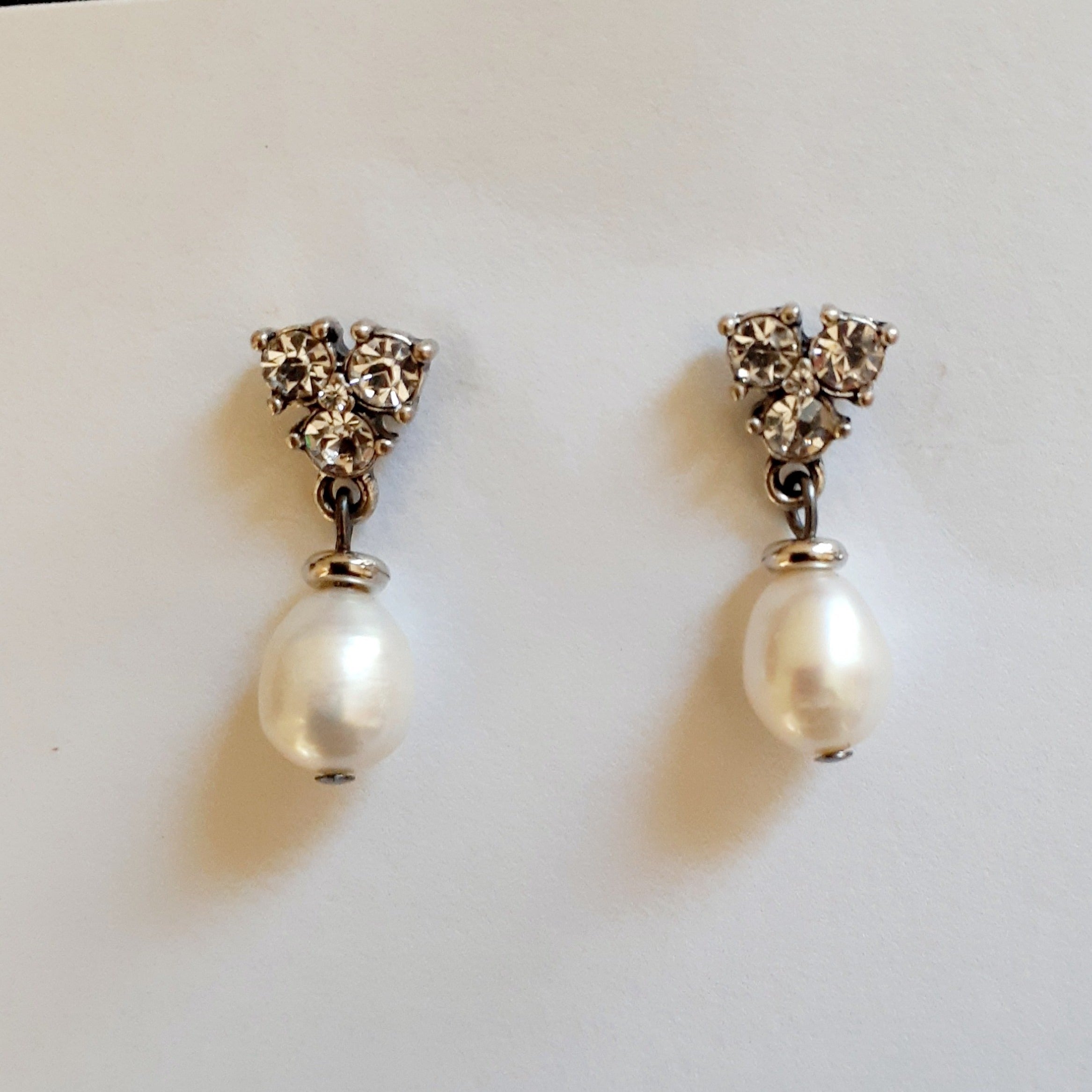 Antique Silver Claire Freshwater Pearl Earrings