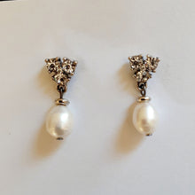 Antique Silver Claire Freshwater Pearl Earrings