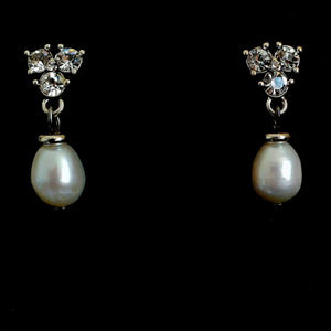 Antique Silver Claire Freshwater Pearl Earrings