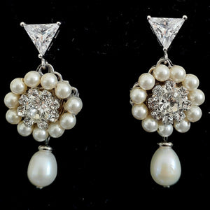 Florita Pearl Drop and Cubic Zirconia Earrings