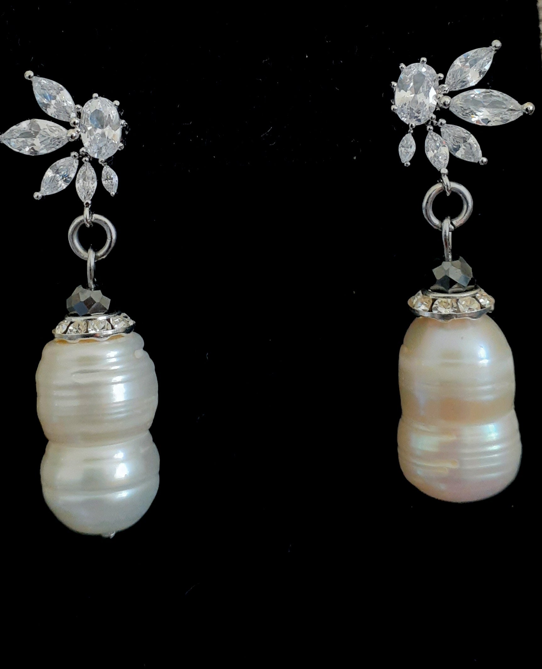 Fumi Freshwater Pearl and Cubic Zirconia Earrings