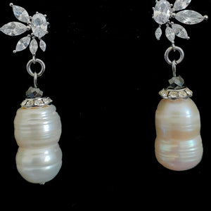 Fumi Freshwater Pearl and Cubic Zirconia Earrings