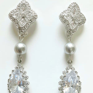 Georgia Swarovski Pearl and Cubic Zirconia Earrings