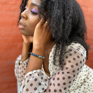Azurite Krobo Beaded Bracelet