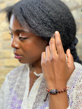 Red Creek Jasper Stainless Steel Beaded Bracelet