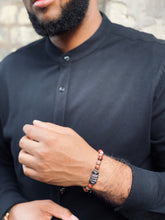 Red Creek Jasper Stainless Steel Beaded Bracelet