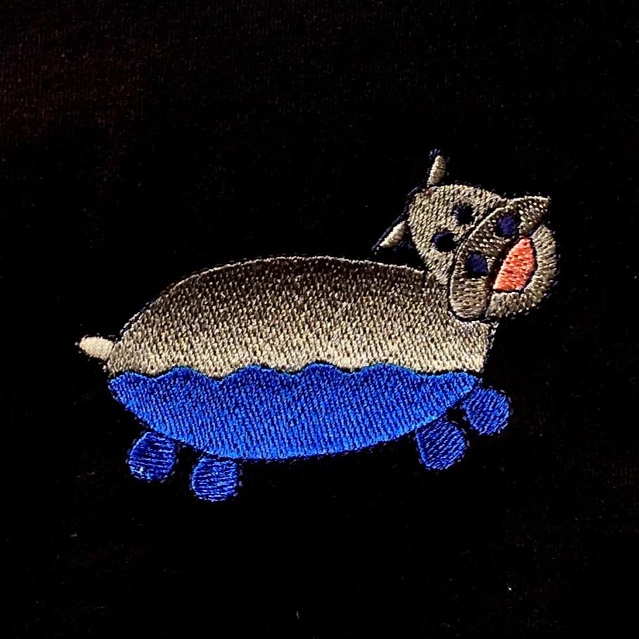 Embroidered Hippo Toddler T-shirt 