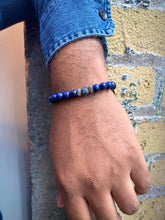 Adjustable Lapis Beaded Bracelet with Larvikite