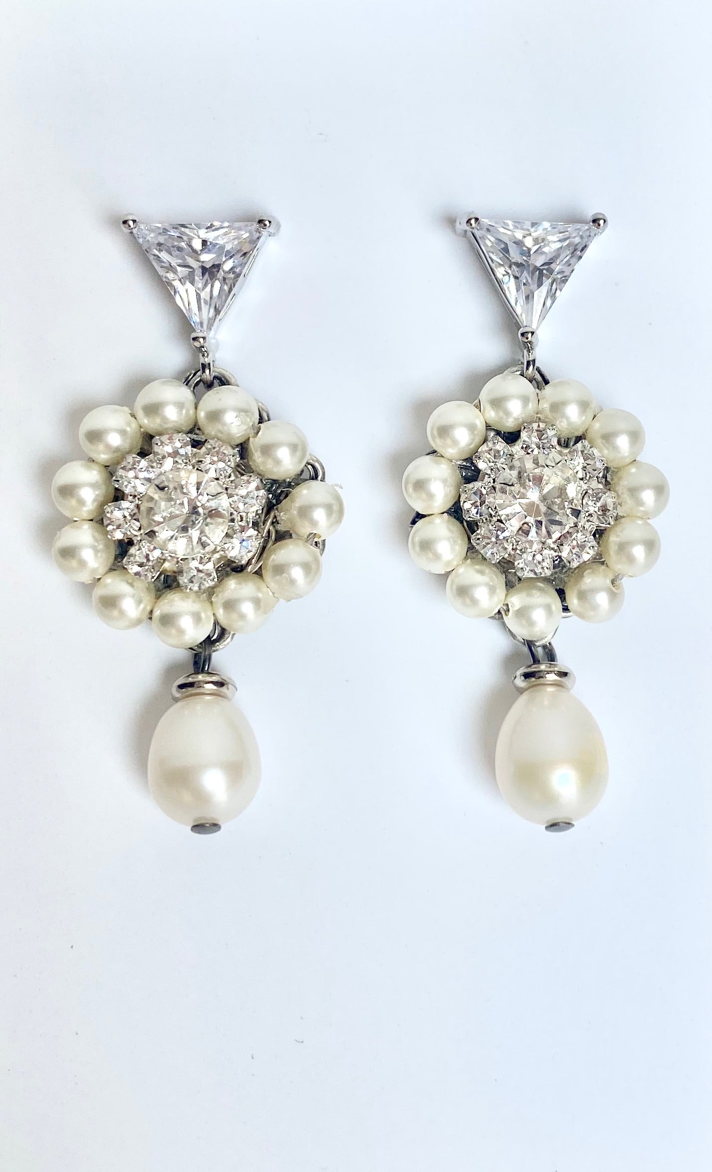 Florita Pearl Drop and Cubic Zirconia Earrings