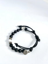 Adjustable Onyx Beaded Bracelet with Howlite